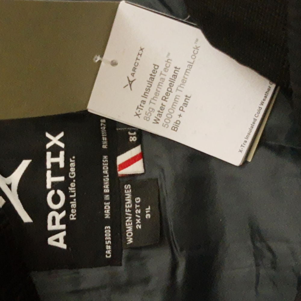 Arctix Essential Insulated Winter Sports Ski Bib Overalls 2X Inseam 31" NEW - Picture 8 of 16